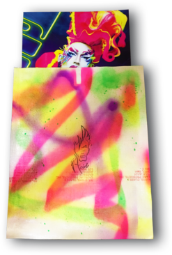 PREMIUM NeOnMe POSTER TriFold  with One-of-a-Kind Custom Painted Sleeve